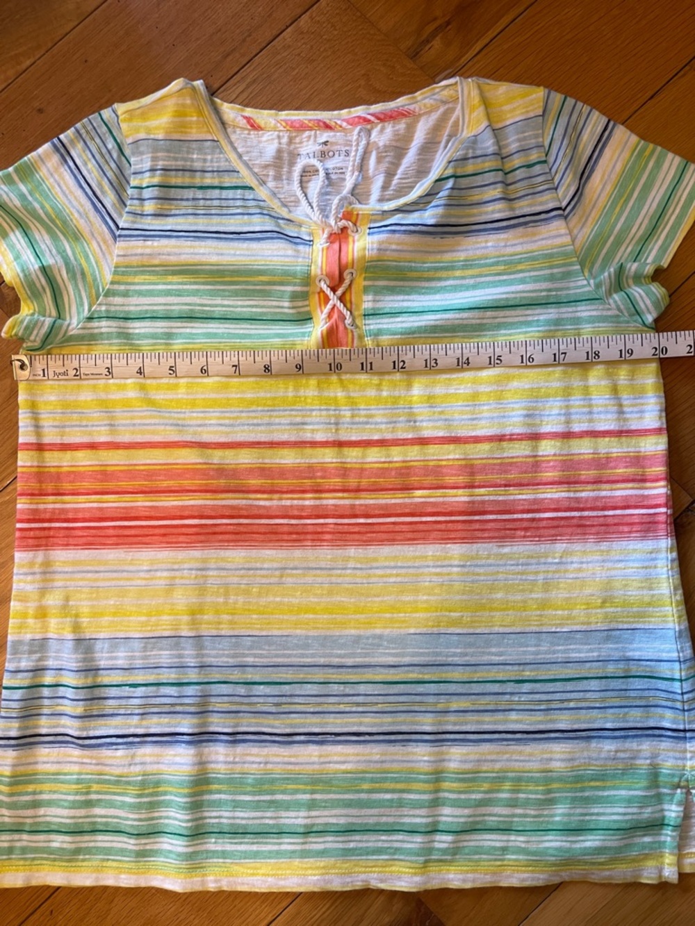 Talbots Multicolor Striped Short Sleeve Tee - Picture 6 of 8